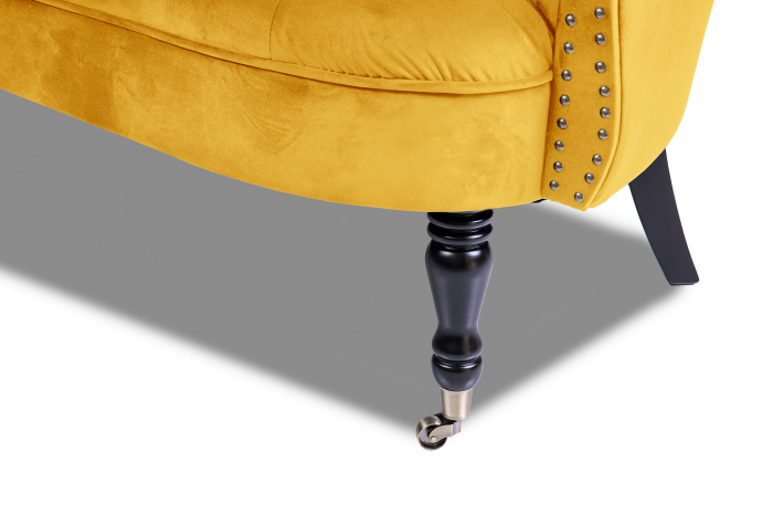 Canapea 2 locuri Filip Chesterfield, galben, 152x82x82 [6]