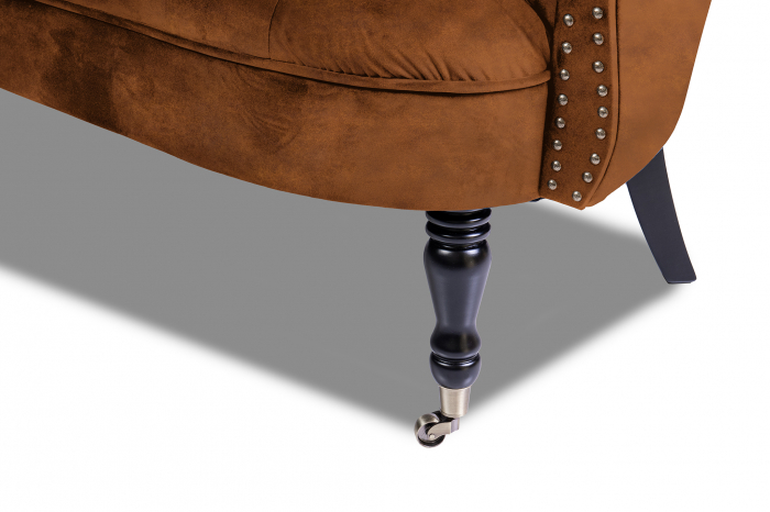 Canapea 2 locuri Filip Chesterfield, maro cogniac, 152x82x82 [6]