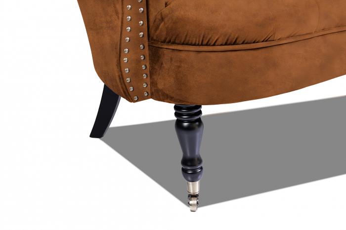 Canapea 2 locuri Filip Chesterfield, maro cogniac, 152x82x82 [3]