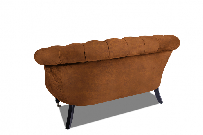 Canapea 2 locuri Filip Chesterfield, maro cogniac, 152x82x82 [4]