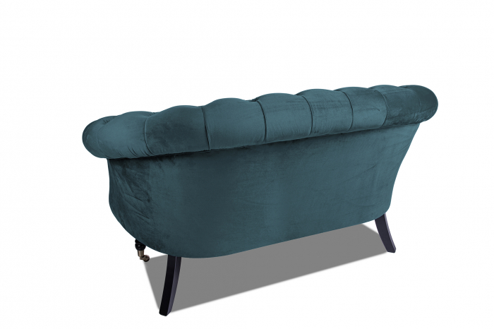 Canapea 2 locuri Filip Chesterfield, albastru verzui, 152x82x82 [4]