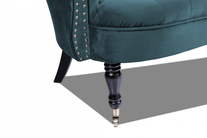 Canapea 2 locuri Filip Chesterfield, albastru verzui, 152x82x82 [3]