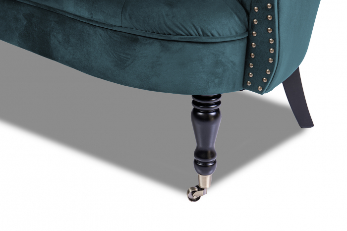 Canapea 2 locuri Filip Chesterfield, albastru verzui, 152x82x82 [6]