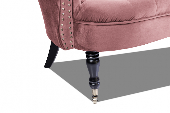 Canapea 2 locuri Filip Chesterfield, roz inchis, 152x82x82 [3]