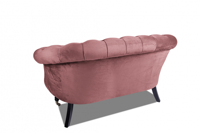 Canapea 2 locuri Filip Chesterfield, roz inchis, 152x82x82 [4]