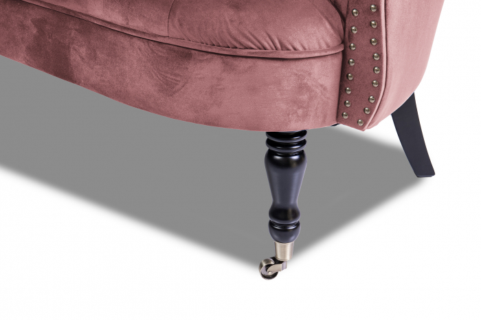 Canapea 2 locuri Filip Chesterfield, roz inchis, 152x82x82 [6]