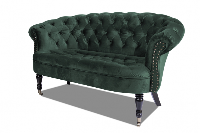 Canapea 2 locuri Filip Chesterfield, verde, 152x82x82 [5]