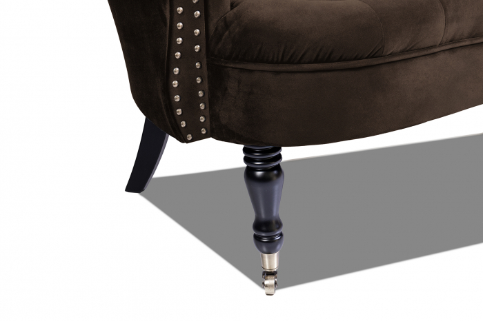 Canapea 2 locuri Filip Chesterfield, maro vintage, 152x82x82 [3]