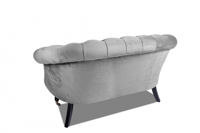 Canapea 2 locuri Filip Chesterfield, gri deschis, 152x82x82 [4]