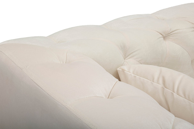 Canapea 2 locuri Praga, Metal/Poliester, Crem/Auriu, 71x146x86 cm [8]