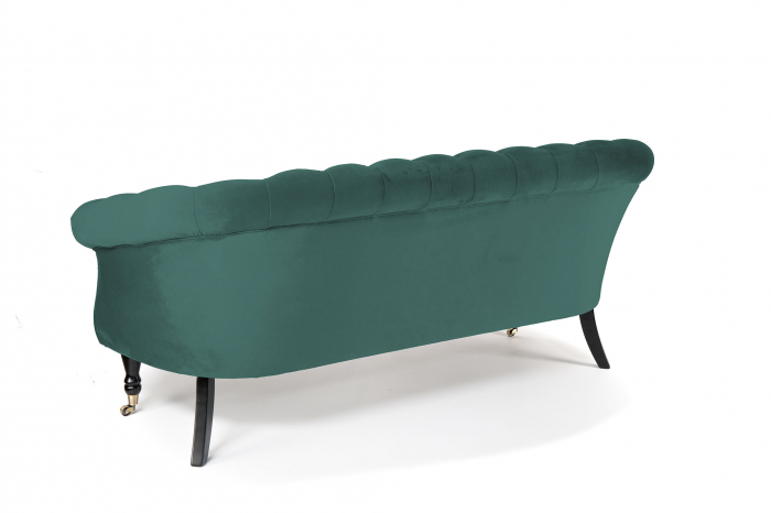 Canapea 3 locuri Filip Chesterfield, albastru verzui, 196x82x82 cm [3]