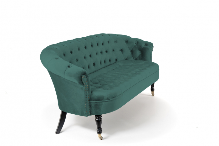Canapea 3 locuri Filip Chesterfield, albastru verzui, 196x82x82 cm [5]