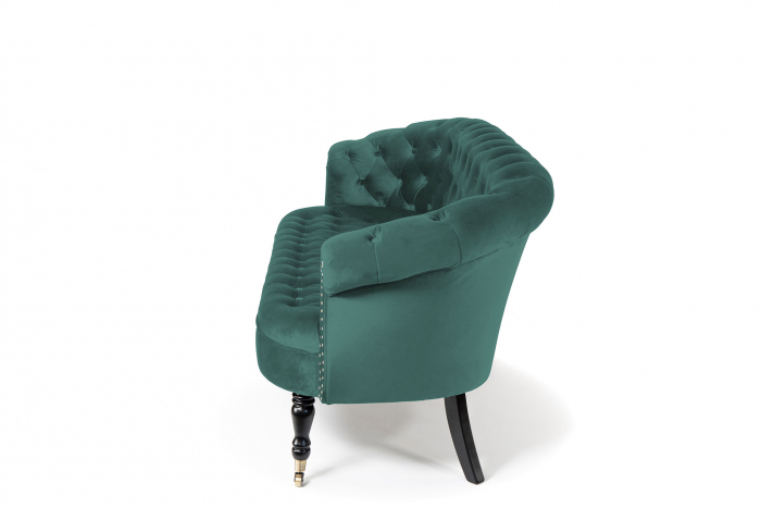 Canapea 3 locuri Filip Chesterfield, albastru verzui, 196x82x82 cm [2]