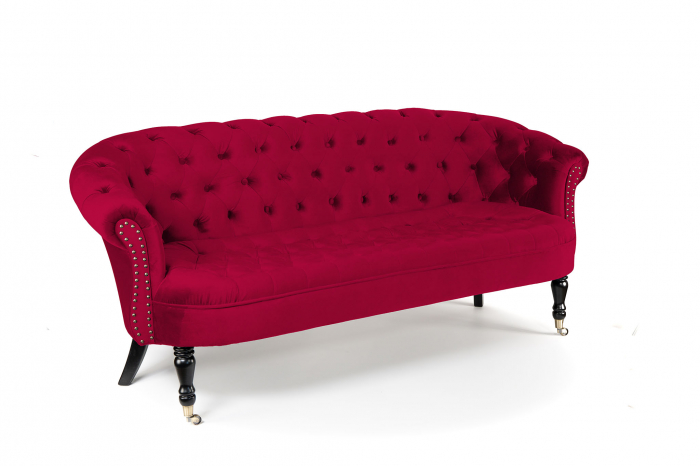 Canapea 3 locuri Filip Chesterfield, roz fucsia, 196x82x82 cm [6]