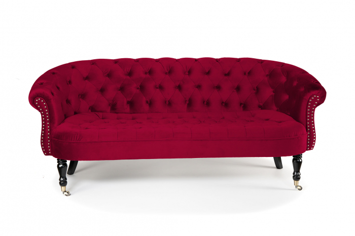Canapea 3 locuri Filip Chesterfield, roz fucsia, 196x82x82 cm [7]