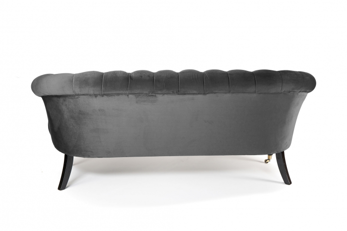 Canapea 3 locuri Filip Chesterfield, gri inchis, 196x82x82 cm [4]
