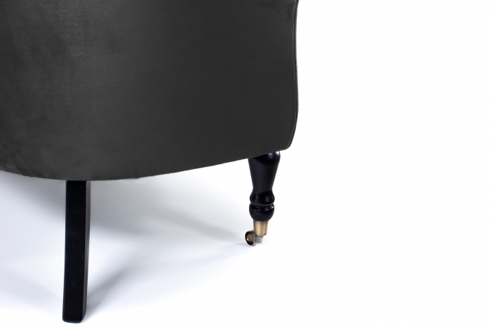 Canapea 3 locuri Filip Chesterfield, gri inchis, 196x82x82 cm [10]