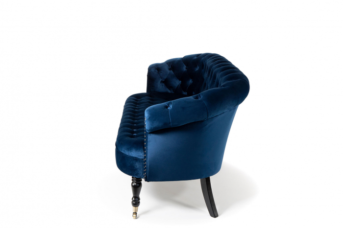 Canapea 3 locuri Filip Chesterfield, albastru, 196x82x82 cm [2]
