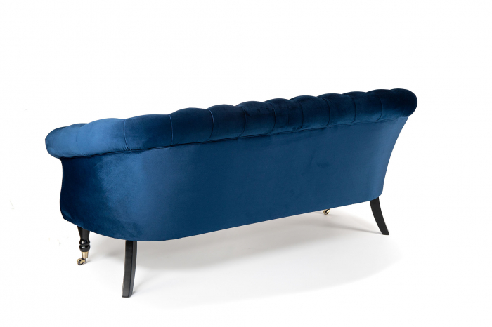 Canapea 3 locuri Filip Chesterfield, albastru, 196x82x82 cm [3]