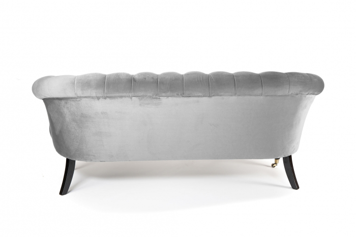 Canapea 3 locuri Filip Chesterfield, gri deschis, 196x82x82 cm [4]