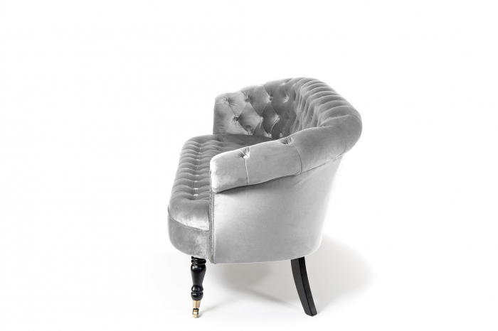 Canapea 3 locuri Filip Chesterfield, gri deschis, 196x82x82 cm [2]