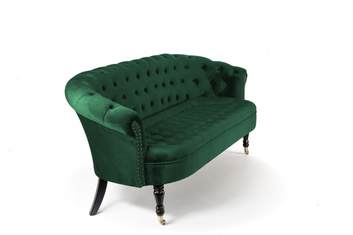Canapea 3 locuri Filip Chesterfield, verde, 196x82x82 cm [5]
