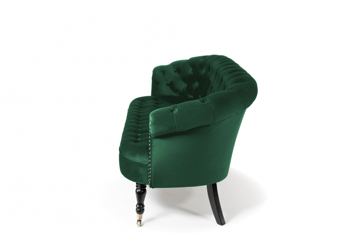 Canapea 3 locuri Filip Chesterfield, verde, 196x82x82 cm [2]
