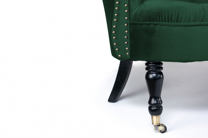 Canapea 3 locuri Filip Chesterfield, verde, 196x82x82 cm [8]