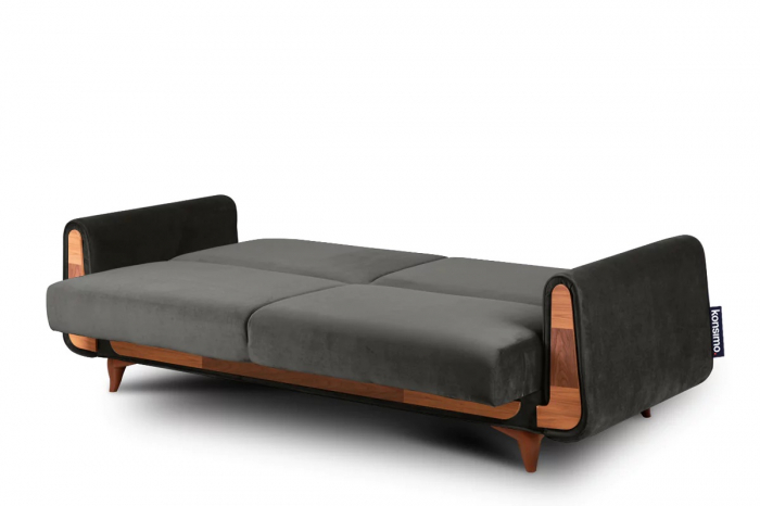 Canapea 3 locuri GUSTAVO, Lemn/Stofa, Antracit, 230x98x98 cm [8]