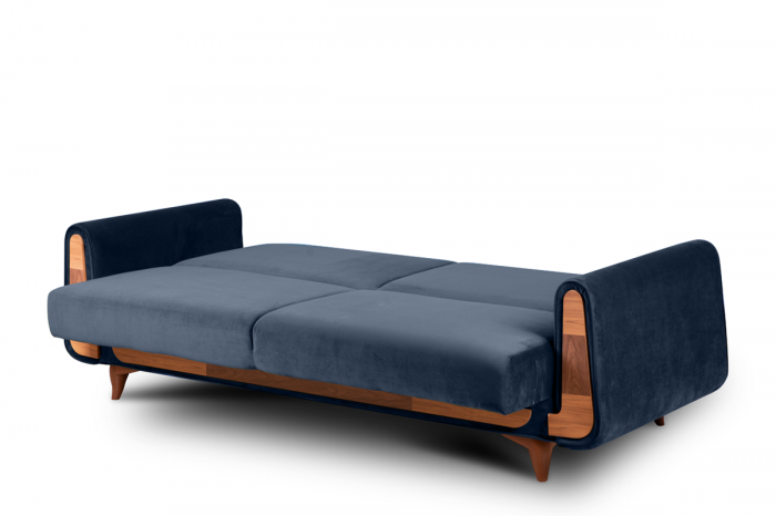 Canapea 3 locuri GUSTAVO, Lemn/Stofa, Bleumarin, 230x98x98 cm [6]
