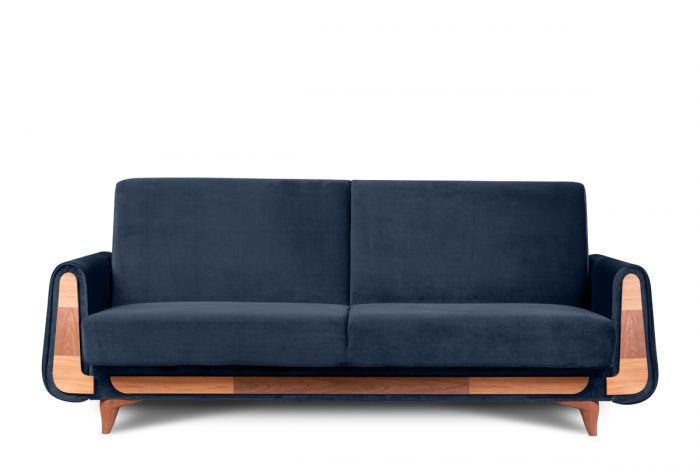 Canapea 3 locuri GUSTAVO, Lemn/Stofa, Bleumarin, 230x98x98 cm [3]