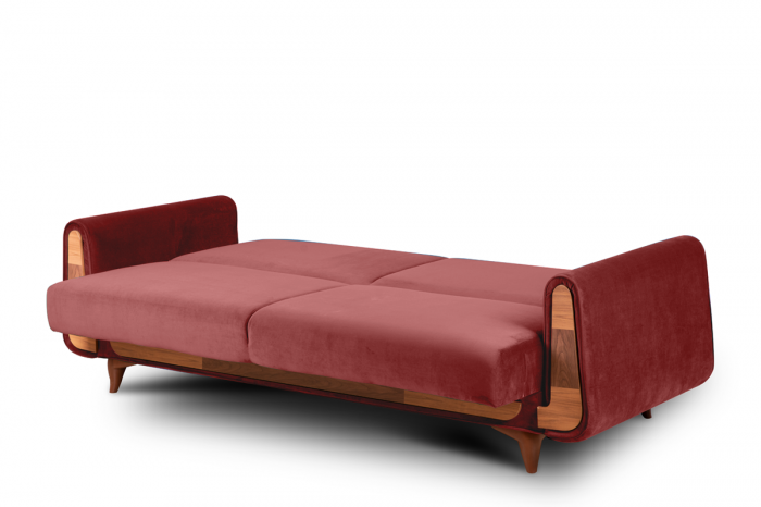 Canapea 3 locuri GUSTAVO, Lemn/Stofa, Bordo , 230x98x98 cm [6]