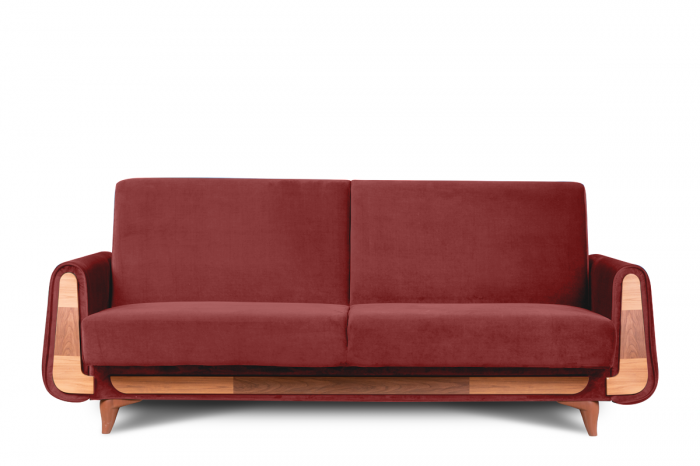 Canapea 3 locuri GUSTAVO, Lemn/Stofa, Bordo , 230x98x98 cm [2]