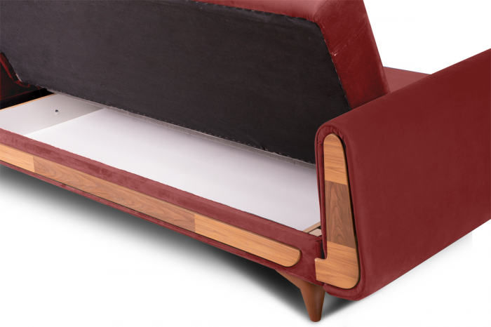 Canapea 3 locuri GUSTAVO, Lemn/Stofa, Bordo , 230x98x98 cm [5]
