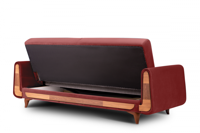 Canapea 3 locuri GUSTAVO, Lemn/Stofa, Bordo , 230x98x98 cm [4]