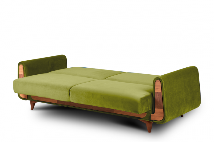 Canapea 3 locuri GUSTAVO, Lemn/Stofa, Maslina, 230x98x98 cm [6]