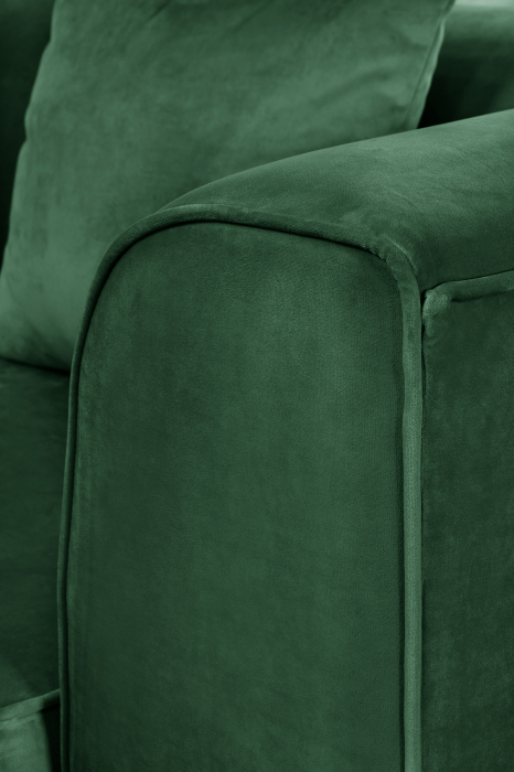 Canapea 3 locuri Maxim, Poliester/Catifea/Lemn, Verde, 202x84x85 cm [2]