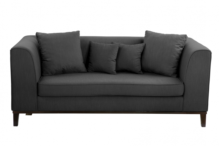 Canapea 3 locuri Maxim, Poliester/Panza/Lemn, Gri inchis, 202x84x85 cm [2]