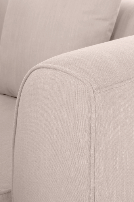 Canapea 3 locuri Maxim, Poliester/Panza/Lemn, Roz, 202x84x85 cm [2]