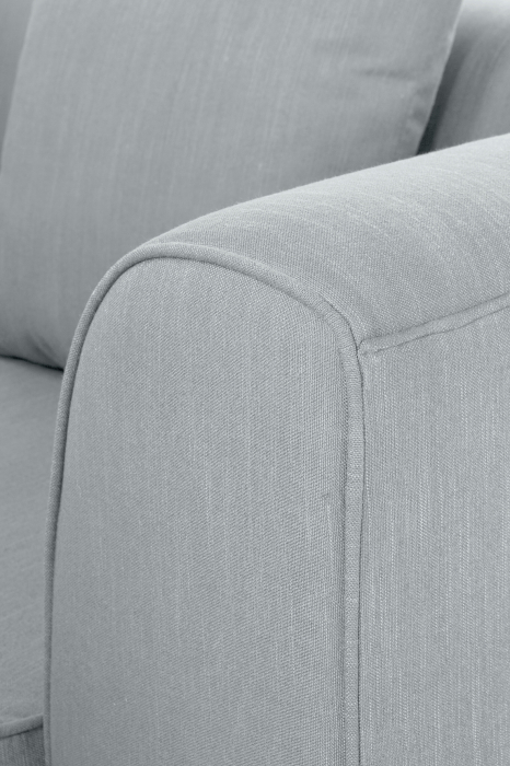 Canapea 3 locuri Maxim, Poliester/Panza/Lemn, Gri, 202x84x85 cm [2]