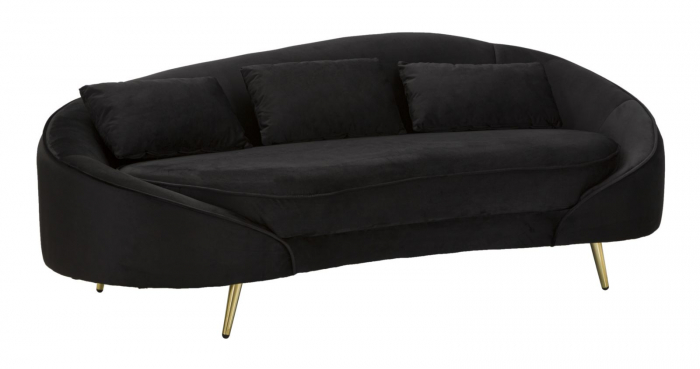 Canapea 3 locuri, Oslo cu perne, Neagra 185X84X68 cm [2]