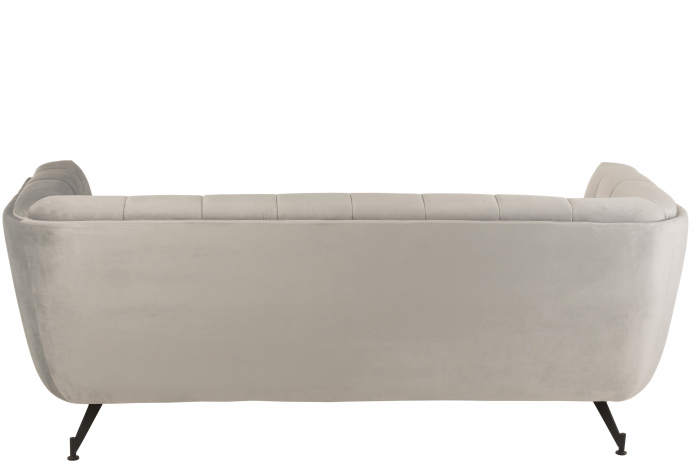 Canapea 3 locuri, Textil/Lemn, Gri Deschis, 204x89x81 cm [4]
