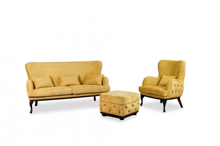 Canapea 3 locuri VICTORIA, 180x82x100, Galben [17]