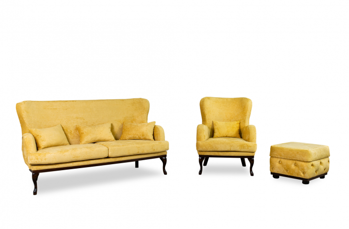 Canapea 3 locuri VICTORIA, 180x82x100, Galben [15]
