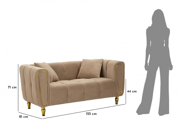 Canapea, ALMA, gri, perne incluse 155x81x71 cm [12]
