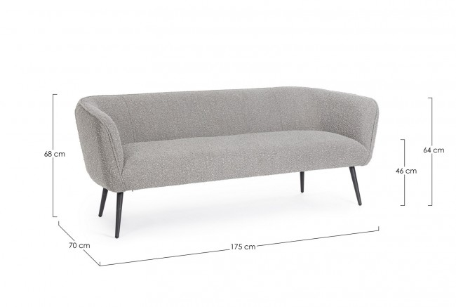 Canapea Avril, Gri Boucle, 3 Locuri [2]