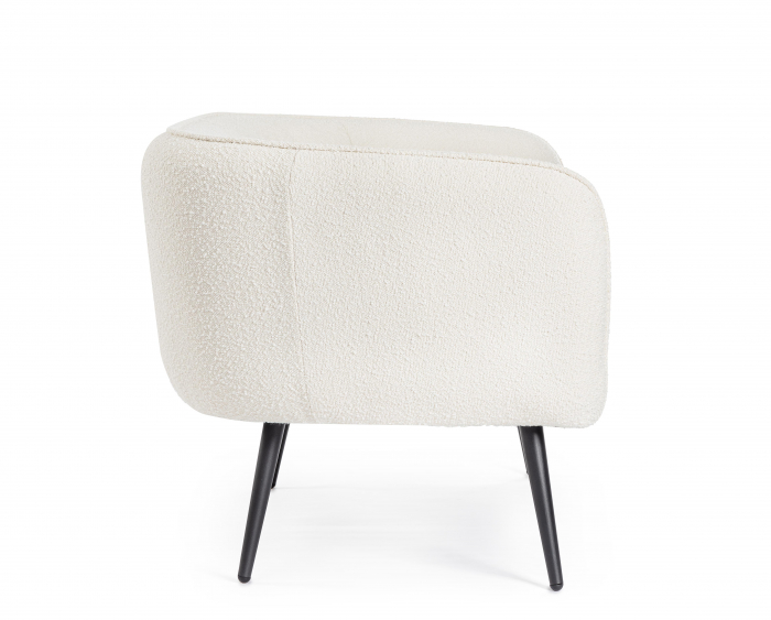 Canapea Avril, Poliester/Lemn, Alb, 126x70x68h cm [7]