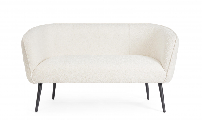 Canapea Avril, Poliester/Lemn, Alb, 126x70x68h cm [5]