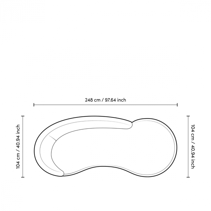 Canapea Bernd, natur, Dims: W. 248 | D. 104 | H. 74 | SD. 62 | SH. 42  (CM) [9]