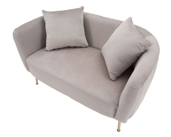 Canapea Bucharest,lemn/burete/panza/metal, gri/auriu, 127X74X73 cm [6]